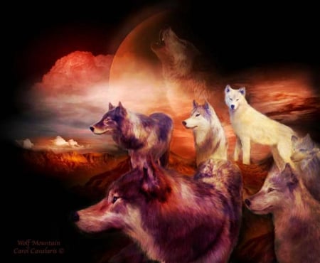 Fantasy Wolves - wolfpack, predator, wolf, artwork