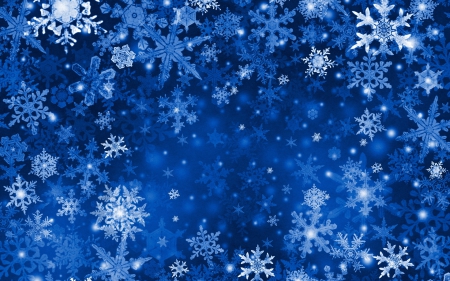 Snowflakes - white, blue, winter, pattern, snowflakes