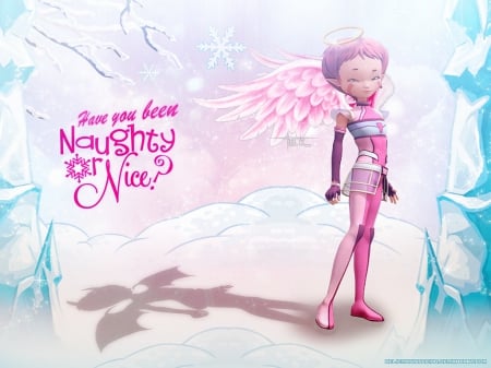 Naughty Or Nice? - Aelita Hopper, Princess, Winter, Code Lyoko, Devil, Lyoko, Aelita, Aelita Schaeffer, Snow, Angel, Aelita Stones, Christmas, Code Lyoko Evolution, Naughty Or Nice