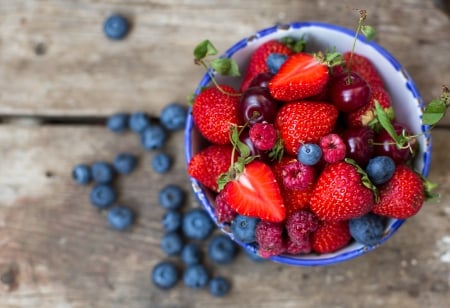 *** Strawberries and blueberries *** - fresh, berries, fruits, nature