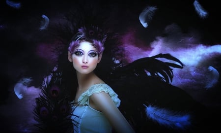 Fantasy - abstract, fantasy, lady, dark