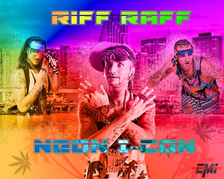 RIFF RAFF - neon, rap, riff raff, riffraff, miami