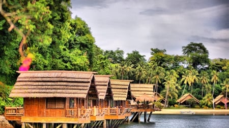 bungalows on samal island the philippines - bungalows, resort, forest, beach