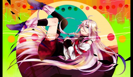 IA - pretty, anime, vocaloid, female, long hair, music, nice, blue eyes, anime girl, game, skirt, beautiful, singer, blonde hair, beauty, cool, sweet, IA, awesome