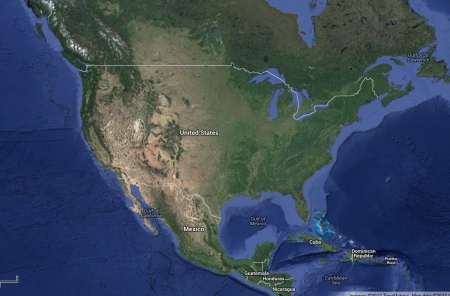 America From Space - usa, google, google maps, america, united states, America From Space