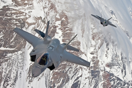 F22 and F35 - f22 raptor, F22 and F35, raptor and lightning, f35 lightning