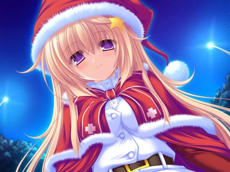 ❄merry christmas❄ - star, manga, anime, lights, beautiful eyes, blonde, holidays