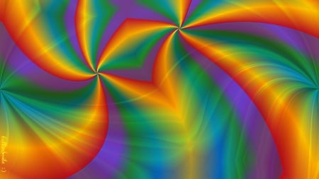 Tropical Hues - swirls, aqua, tropical, violet, purple, yellow, warm, blue, red, orange, green, golden