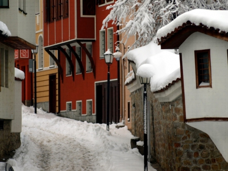 Winter Walk - winter, photo, old, white, architecture, houses, nice, photography, nature, snow, bulgaria