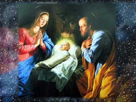 Holy Night - jesus, artwork, mother, father, family