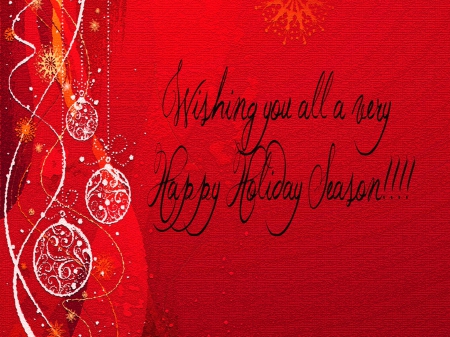 Happy Holiday time - greeting, wishes, Christmas, red