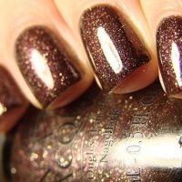 Brown glitter nail polish