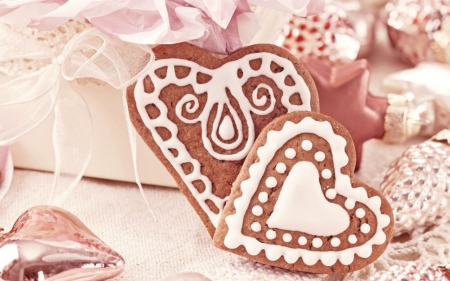 Heart biscuits - food, sweets, heart, biscuits