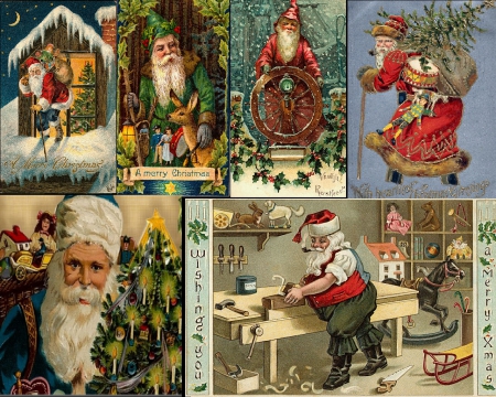 Santa Claus - santa, ship, tree, workshop, christmas