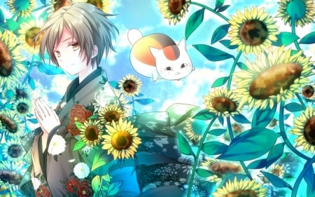 natsume - madara, boy, flower, natsume