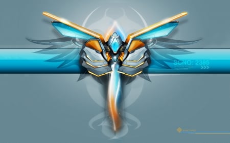 S Force Eagle B - aqua, multicolor, graphics, design, sci-fi