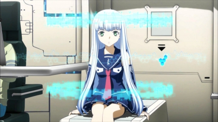 soul and heart of submarine I 401 - anime, long hair, girl, submarine