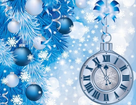 Waiting for 2014 - sparkle, winter, blue, new year, happy new year