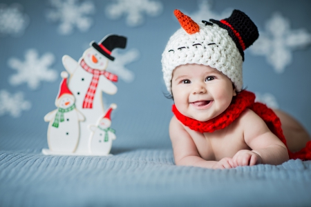 Happy Holiday - smile, snowman, Christmas, child