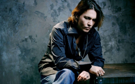 Johnny Depp - male, actor, blue, Johnny Depp, man