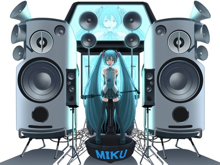 Miku Hatsune - anime, speakers, miku, vocaloid