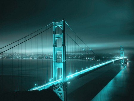 Golden Gate Blue SanFrancisco - gate, sanfrancisco, blue