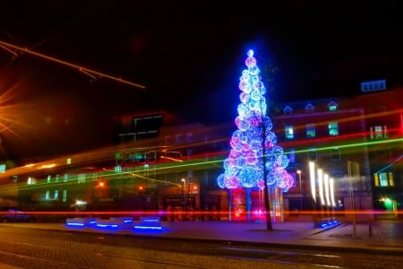 Christmas - happy, beautiful, christmas, background, balls, photography, colorful, new year, cold, winter, pretty, photo, decoration, holiday, merry christmas, nice, lovely, snow