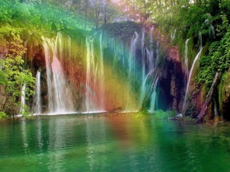 rainbows - rainbows, water, sunlight, beautiful