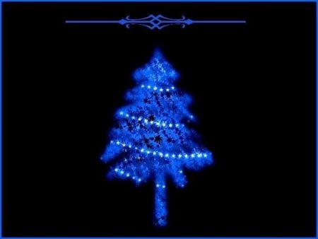 Christmas - tree, abstract, christmas, blue