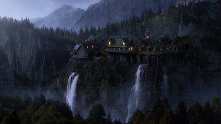 Rivendell - elf, rivendell, castle, wall