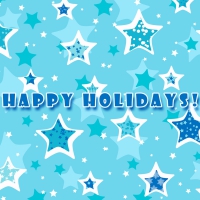 Happy Holidays Blue Stars