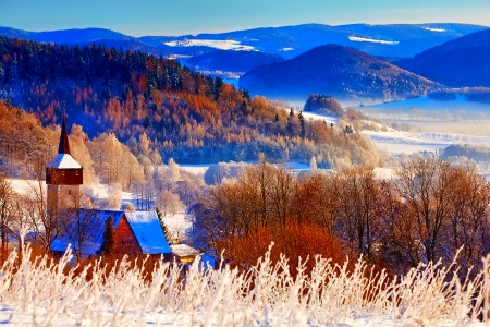 Winter - Poland - snowflakes, splendor, snow, photo, sky, sun, trees, winter, beautiful, photography, lovely, tree, wonderful, ice, nature, snowflake, cold