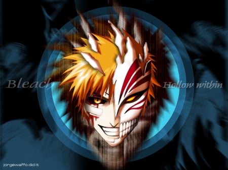 bleach - ichigo, mask, hollow, kurosaki