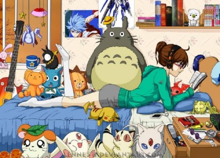 Otaku Style - otaku, stuff, girl, figure, room, orginal, indoor