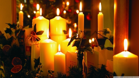 Christmas candles - pretty, christmas, candles, beautiful