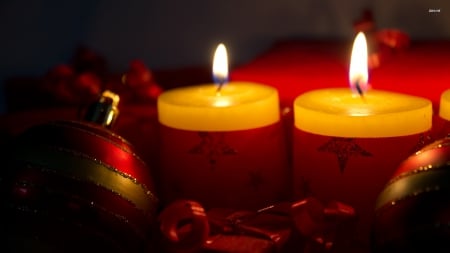 Christmas candles - christmas, pretty, light, wick