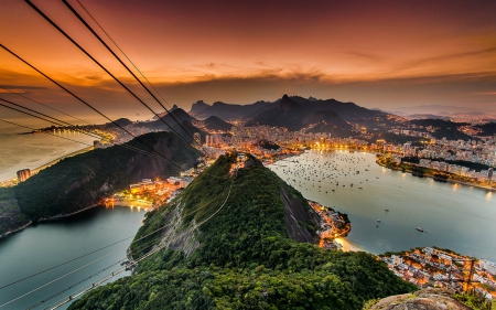 Rio de Janeiro at Sunset - Rio de Janeiro, Sunset, Water, City