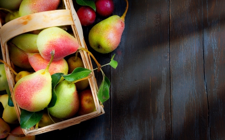 * - pear, basket, fresh, fruits