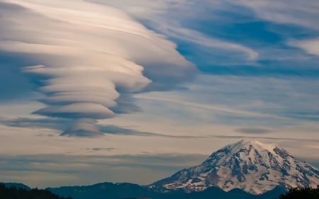 Clouds - snow, nature, mountain, Clouds