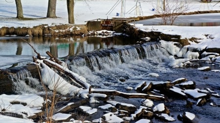 Frigid Winter Stream - winter wild, winter stream, scenic winter, Frigid Winter Stream, winter park