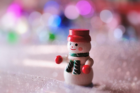 Happy Holidays - christmas, bokeh, snowman, magic christmas, xmas, merry christmas