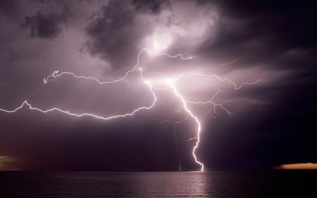 Lightning - ocean, nature, lightning, photography