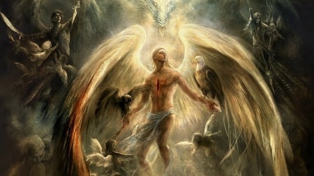 angel - truth, background, with, myth