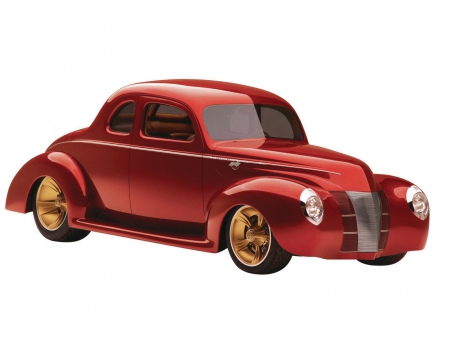 1940-Ford-Coupe - classic, ruby, gold wheels, 1940