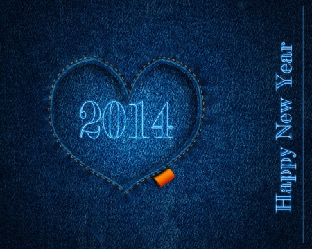 Happy New Year - holiday, new year, denim, heart