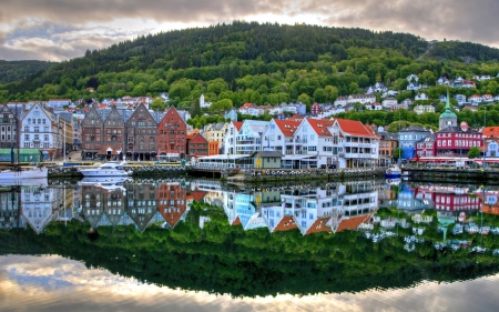 Reflection - lake, house, pond, reflection