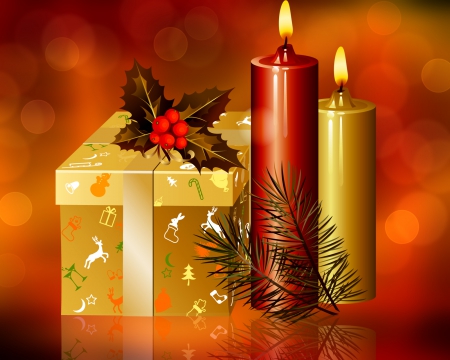 Christmas background - pretty, winter, gifts, beautiful, flame, lovely, christmas, holiday, new year, candles, background