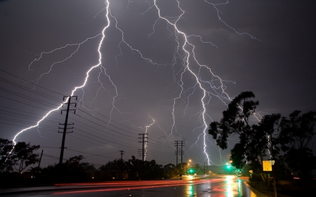 Lightning - lighting arcs, nature, nighttime, lightning, storm