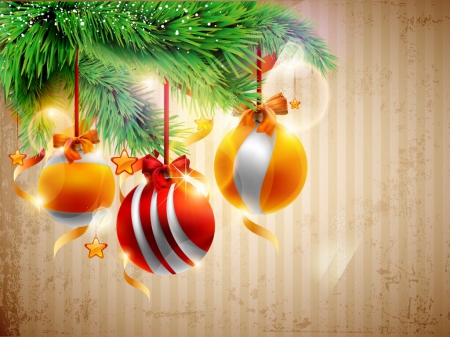 Christmas decorations - Christmas tree, new year, balloons, winter holidays, Christmas decorations