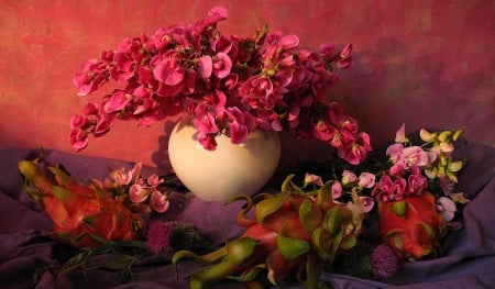 Still Life - flowers, pink, beautiful, vase